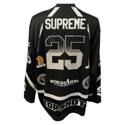 【Supreme】シュプリーム Rhinestone Hockey Jersey "Black"　 ラインストーン ホッケー ジャージ "ブラック" M