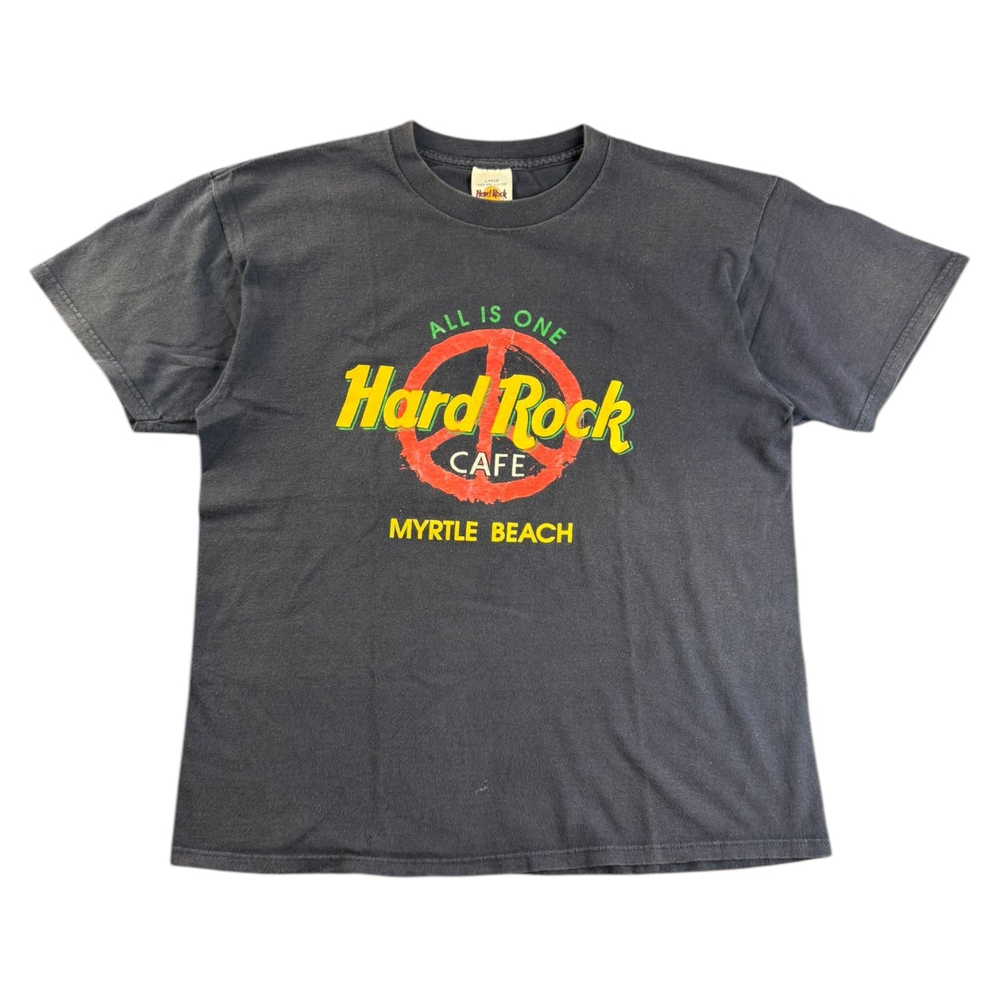 【Hard Rock CAFE】ハードロックカフェ vintage Tシャツ ネイビー made in USA（L）★KJ・NM着用 L