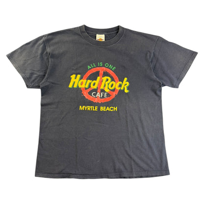【Hard Rock CAFE】ハードロックカフェ vintage Tシャツ ネイビー made in USA（L）★KJ・NM着用 L