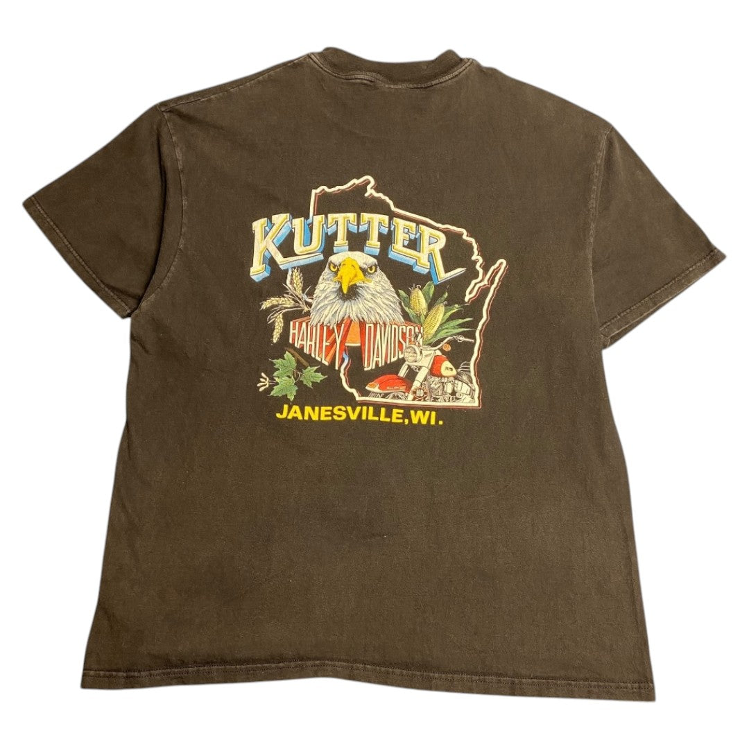 【KUTTER HARLEY DAVIDSON RUNNING COOL】カッター ハーレー ダビッドソン ランニングクール vintage Tシャツ （1999コピーライト)　XL