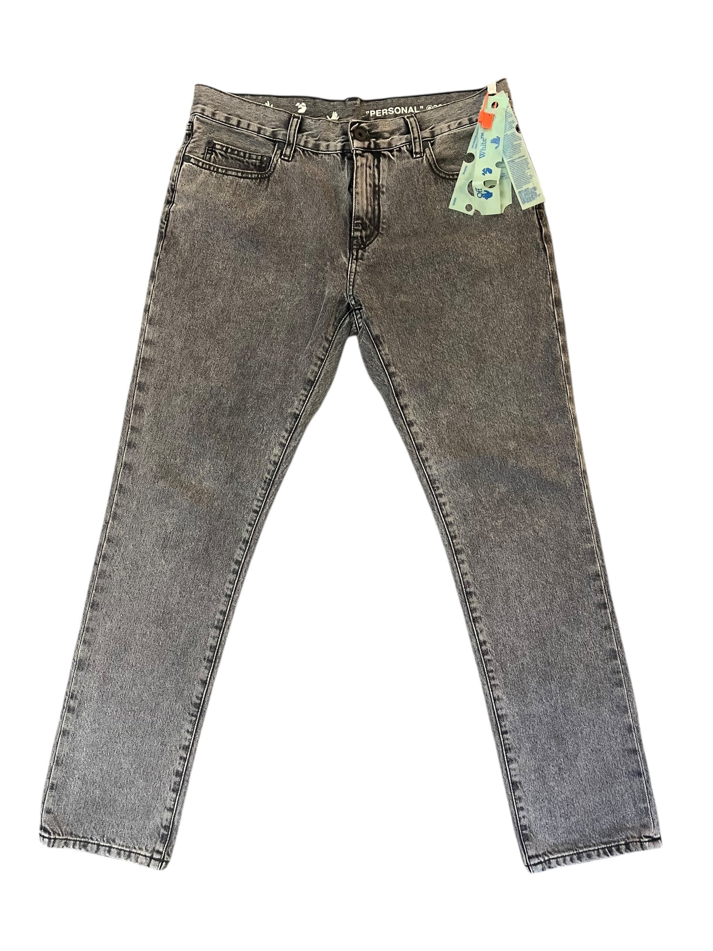 [OFF-WHITE] Off-White Chemical Wash Straight Denim Pants (Tag Included) Size: 33