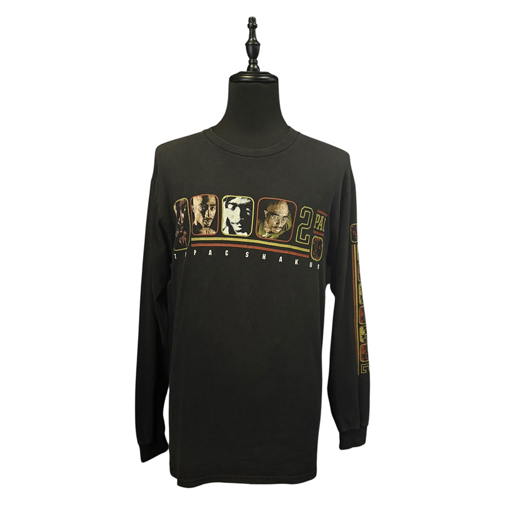 2PAC Long Sleeve T-Shirt, Black, Hip Hop, Streetwear, Vintage 90's, Size L