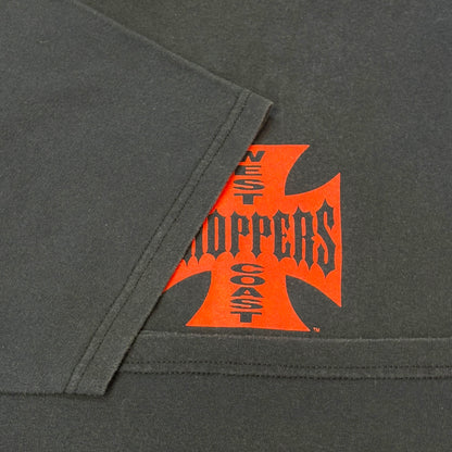 【WEST COAST CHOPPERS】 ウエストコーストチョッパーズ  アイアンクロスロゴ赤 Tシャツ L