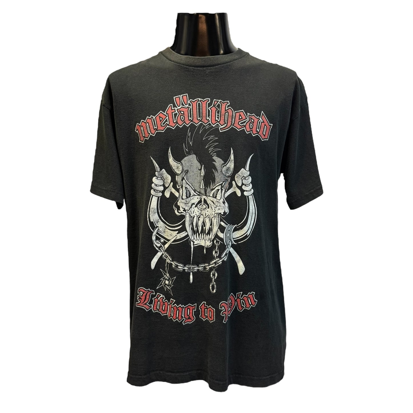 【METALLICA】メタリカ METALLIHEAD LIVING TO WIN USA製 Tシャツ L