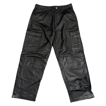 【STUSSY】ステューシー MILITARY CARGO LEATHER PANT レザー カーゴパンツ 32