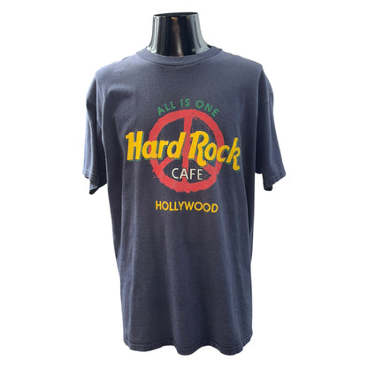 【Hard Rock Cafe】ハードロックカフェ HOLLYWOOD Tシャツ ネイビー L