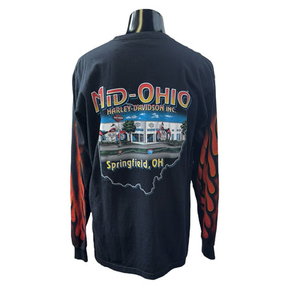 【HARLEY DAVIDSON】ハーレーダビッドソン  MID-OHIO HARLEY-DAVIDSON INC.2005コピーライト ロングスリーブTシャツ