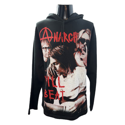 [NIRVANA] Nirvana KURT COBAIN "ANARCHY" "WILL BEAT" 90's Vintage Hoodie