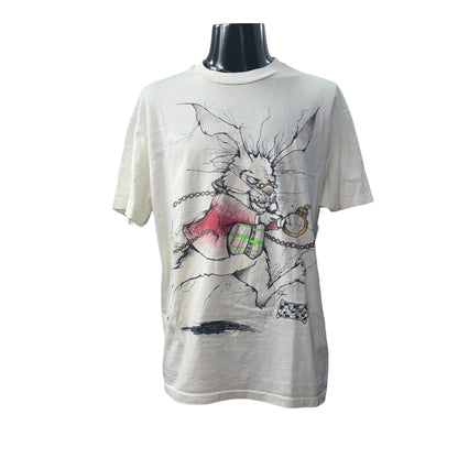 [ALICE IN WONDERLAND] Alice in Wonderland White Rabbit Vintage T-shirt