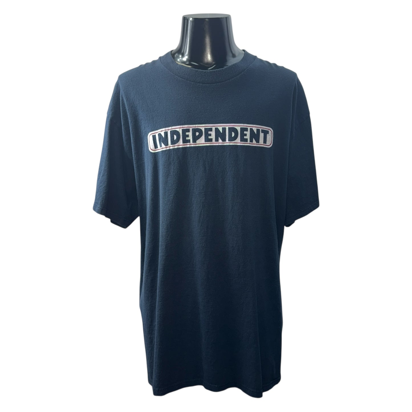 【INDEPENDENT】インディペンデント "BAR LOGO" 00's Vintage Tシャツ navy