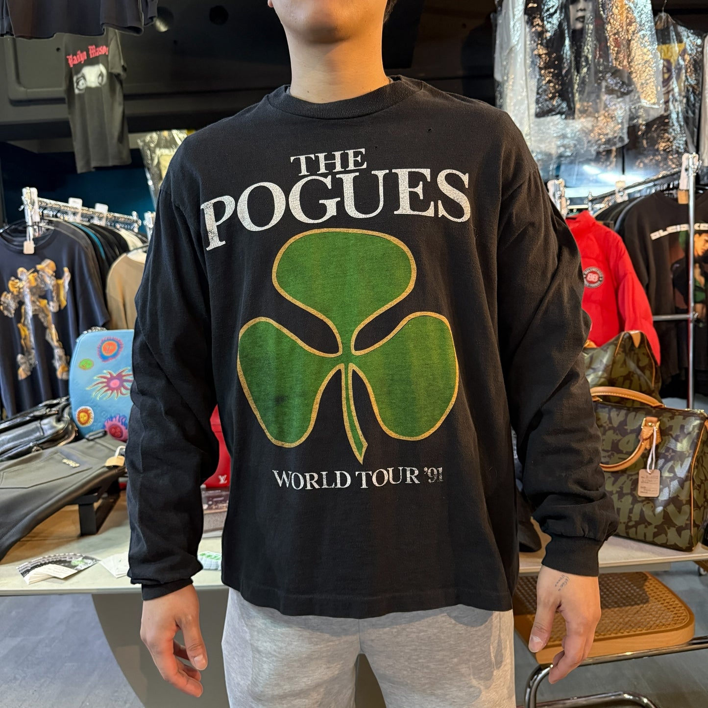 [THE POGUES] The Pogues "WORLD TOUR '91" Vintage Long-Sleeved T-Shirt