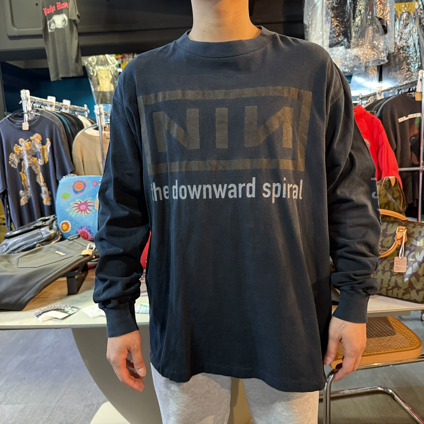【NINE INCH NAILS】ナイン・インチ・ネイルズ 1994 "The Downward Spiral" ロングT All Spoetタグ