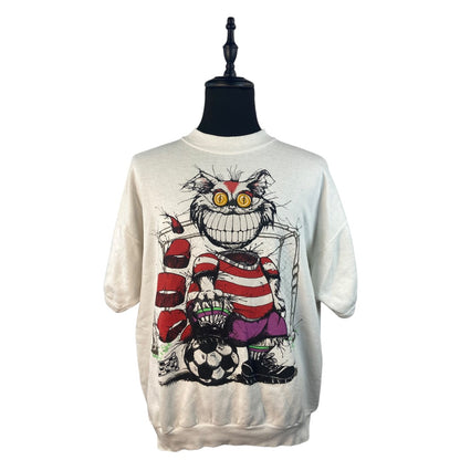 [Alice in Wonderland] 90s Cheshire Cat Sweatshirt - A vintage gem [Alice in Wonderland Siamese Cat] Short Sleeve Sweatshirt T-Shirt [Unisex]
