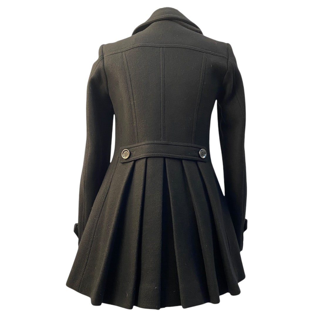 BURBERRY BRIT Pleated Pea Coat/Wool Coat/Women's/Size XS