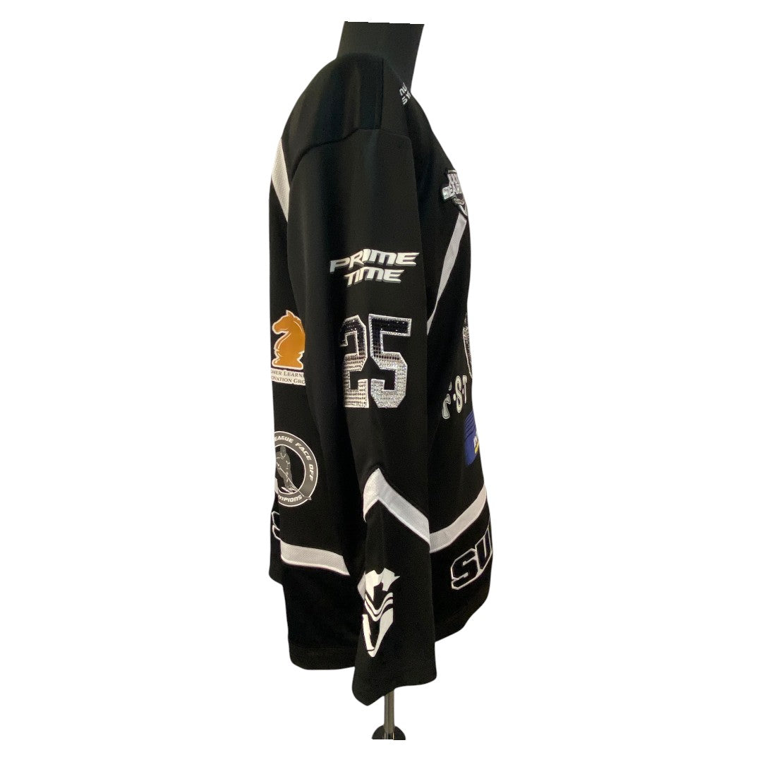 【Supreme】シュプリーム Rhinestone Hockey Jersey "Black"　 ラインストーン ホッケー ジャージ "ブラック" M
