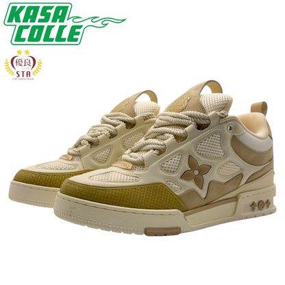 [LOUIS VUITTON] Louis Vuitton LV Skate Line Sneakers, Beige, Size 26.0cm