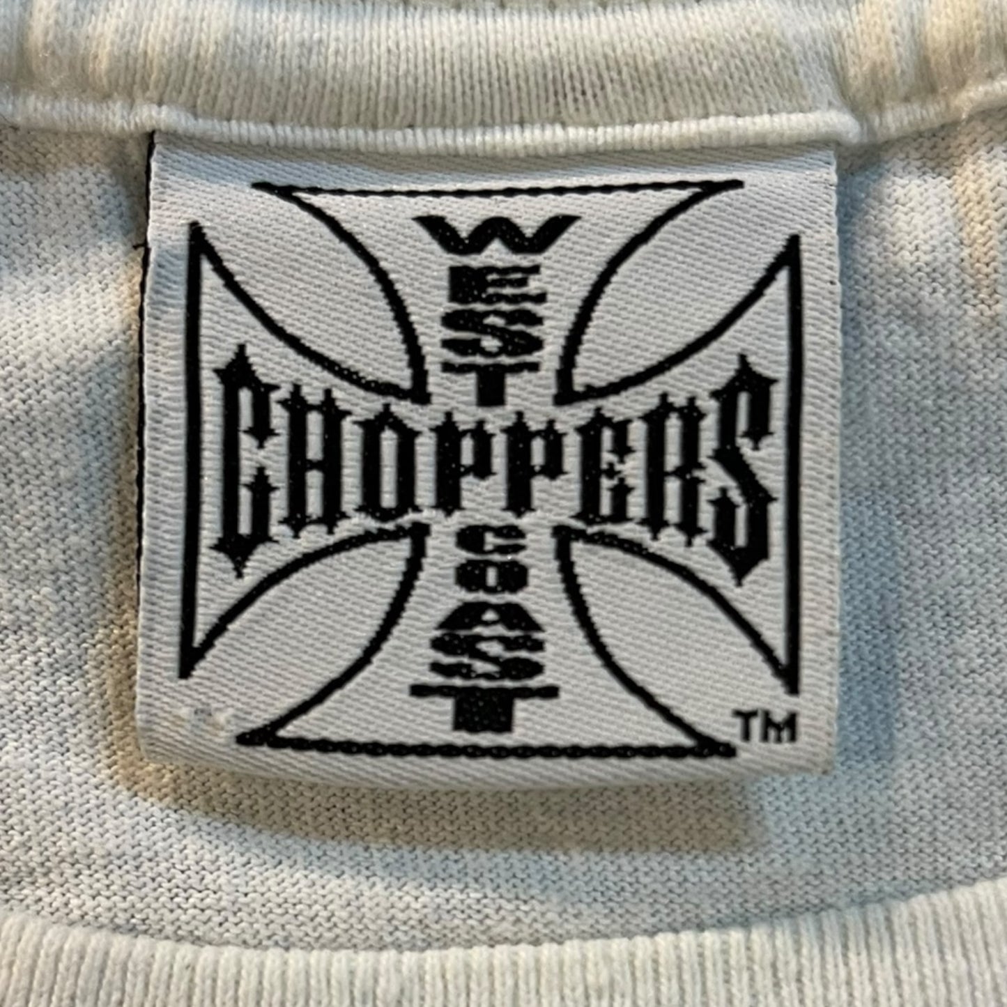 WEST COAST CHOPPERS Iron Cross Logo T-Shirt, White, Size XL