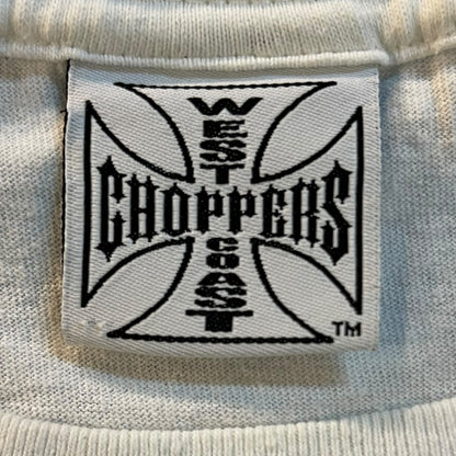 WEST COAST CHOPPERS Iron Cross Logo T-Shirt, White, Size XL