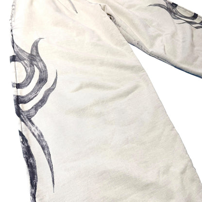 BALENCIAGA Y2K Baggy Sweatpants, Light Beige, Archetype Fleece, Size XS