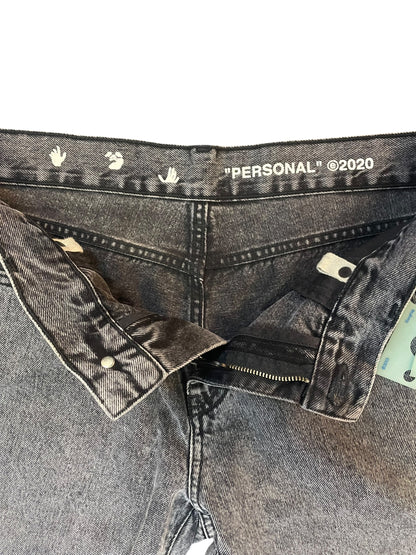 [OFF-WHITE] Off-White Chemical Wash Straight Denim Pants (Tag Included) Size: 33