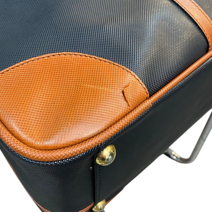 【BOTTEGA VENETA】ボッテガヴェネタ ボストンバッグ PVC×レザー ブラウン×ブラック