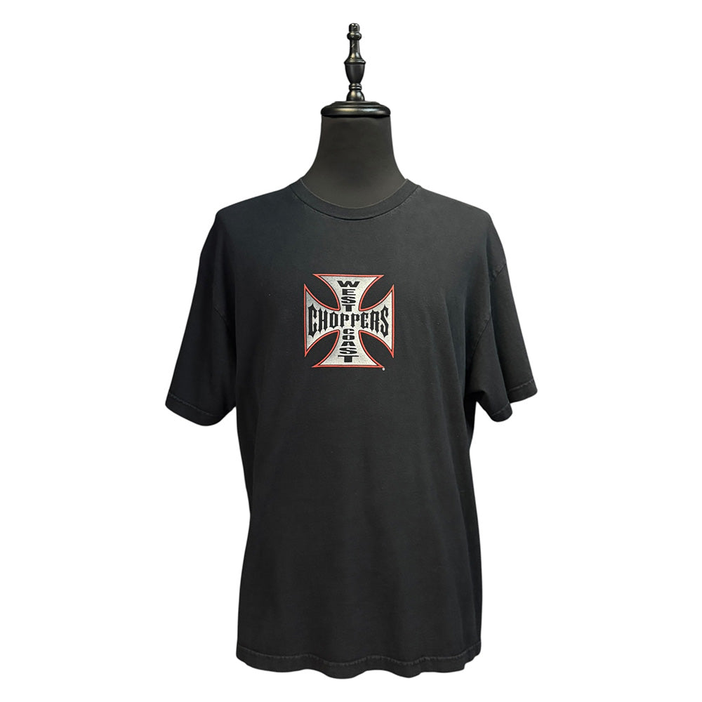 WEST COAST CHOPPERS Iron Cross Logo T-Shirt, Black, Size XL