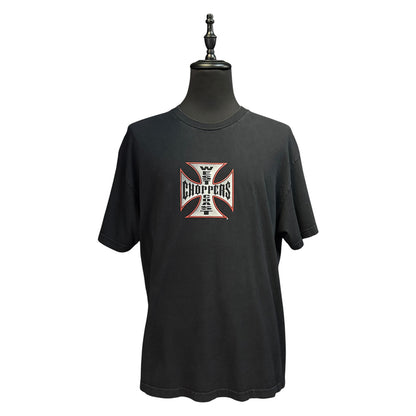 WEST COAST CHOPPERS Iron Cross Logo T-Shirt, Black, Size XL
