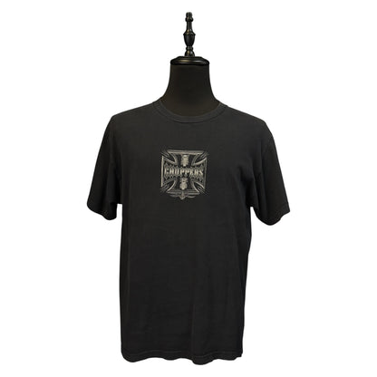 [WEST COAST CHOPPERS] West Coast Choppers Iron Cross Silver Logo T-Shirt, Size L