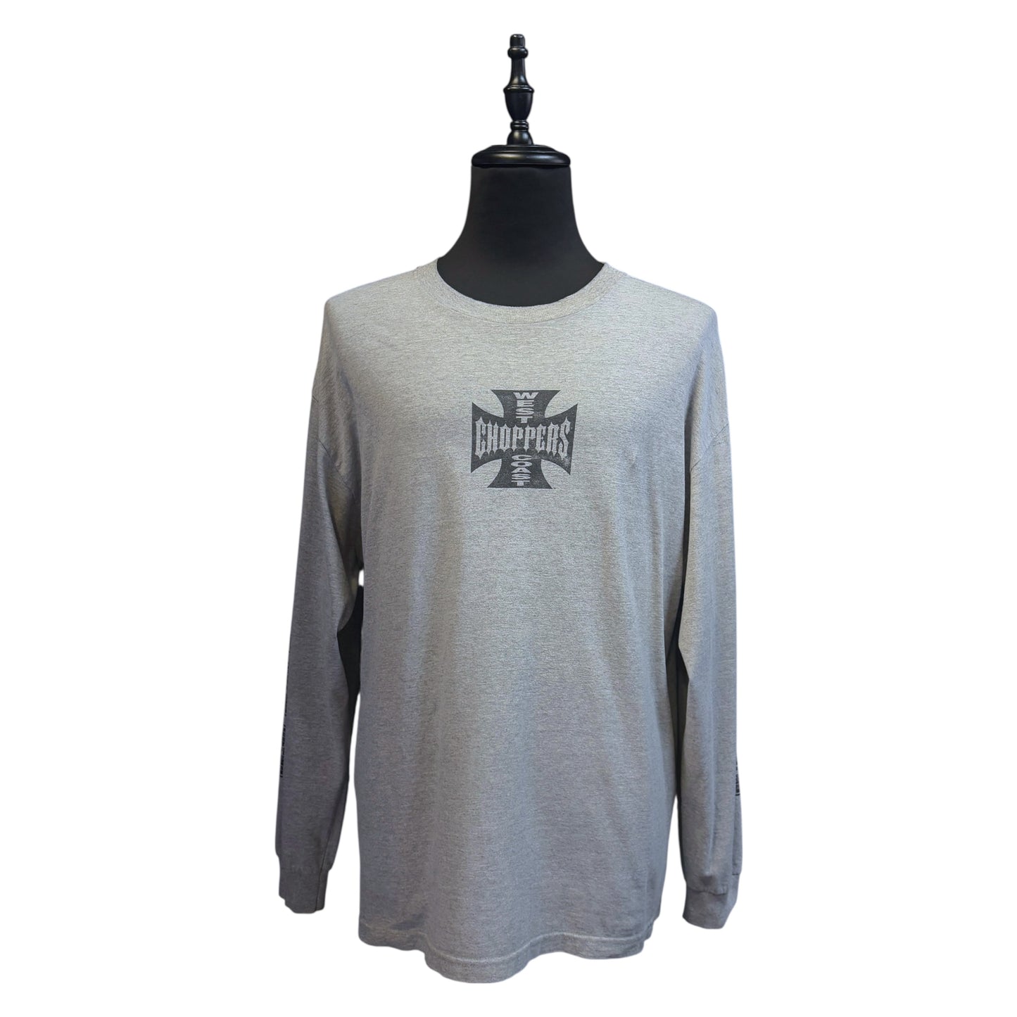 【WEST COAST CHOPPERS】ウエストコーストチョッパーズ  両袖ロゴロングTシャツ グレー L.XL相当