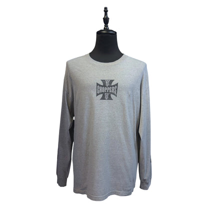 【WEST COAST CHOPPERS】ウエストコーストチョッパーズ  両袖ロゴロングTシャツ グレー L.XL相当