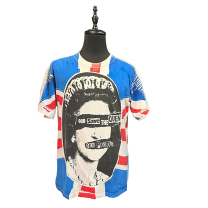 【SEX PISTOLS】セックスピストルズ GOD SAVE THE QUEEN オールオーバープリント Vintage 90s Tシャツ XL相当