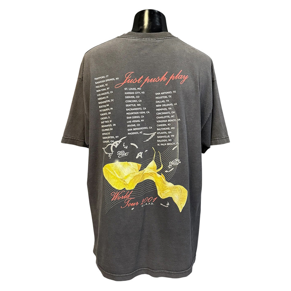 AEROSMITH Just Push Play WORLD TOUR 2001 Hajime Sorayama T-shirt, size XL