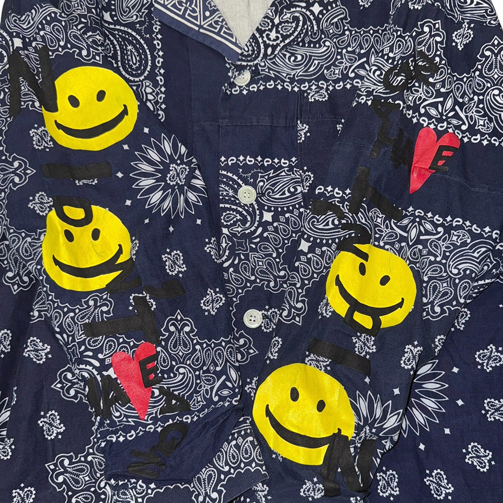 【READYMADE】 レディーメイド BANDANA SLEEPING SHIRT NAVY 1
