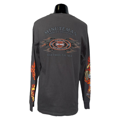 [HARLEY DAVIDSON] Harley-Davidson One Hot Ride 2009 Copyright Long Sleeve T-Shirt, Size L