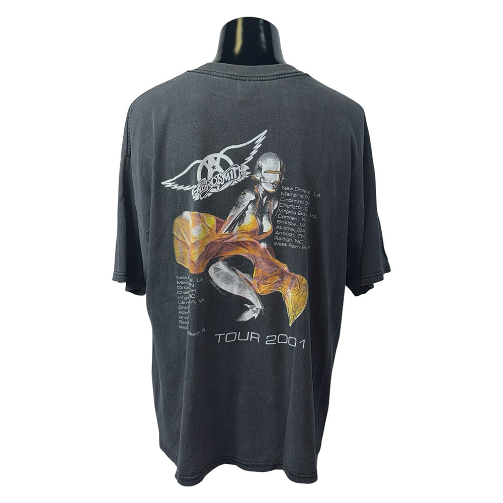 AEROSMITH - AEROSMITH JUST PUSH PLAY TOUR 2001 Hajime Sorayama T-shirt, XL