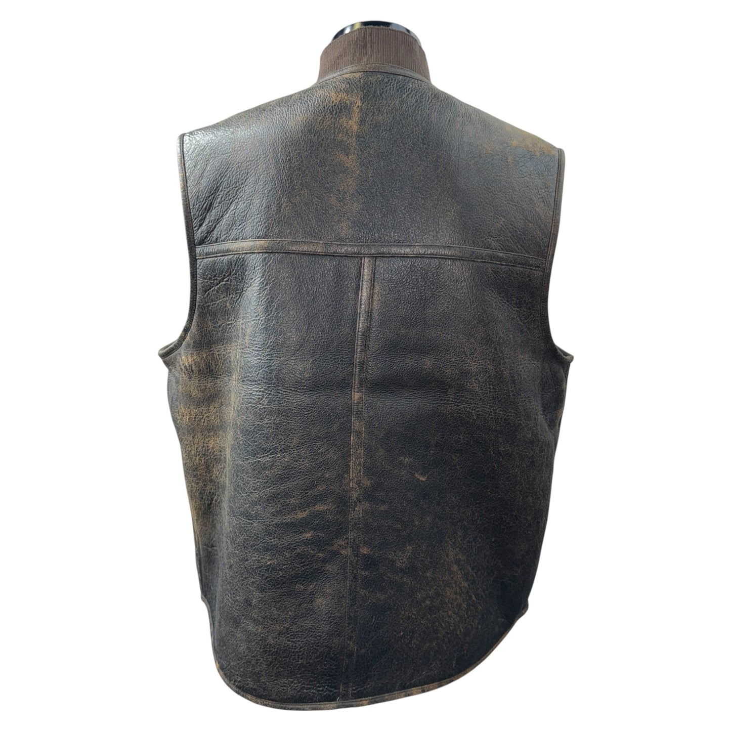 [STUSSY] Stussy Mouton Reversible Leather Vest, Size M
