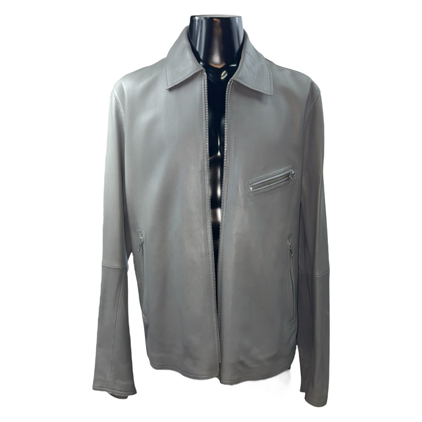 [DIESEL] Gray leather jacket