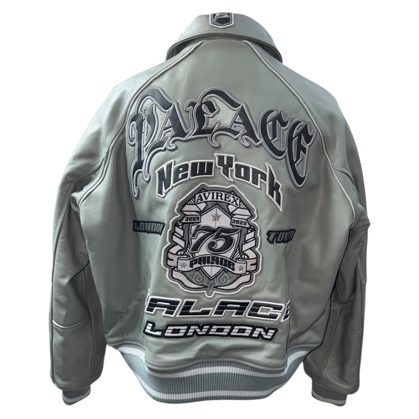 [PALACE] Palace AVIREX LEATHER JACKET GREY