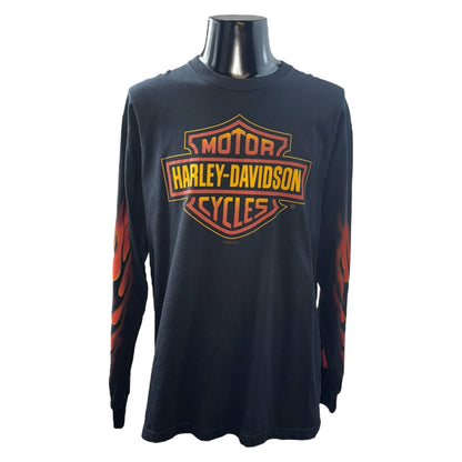 【HARLEY DAVIDSON】ハーレーダビッドソン  MID-OHIO HARLEY-DAVIDSON INC.2005コピーライト ロングスリーブTシャツ