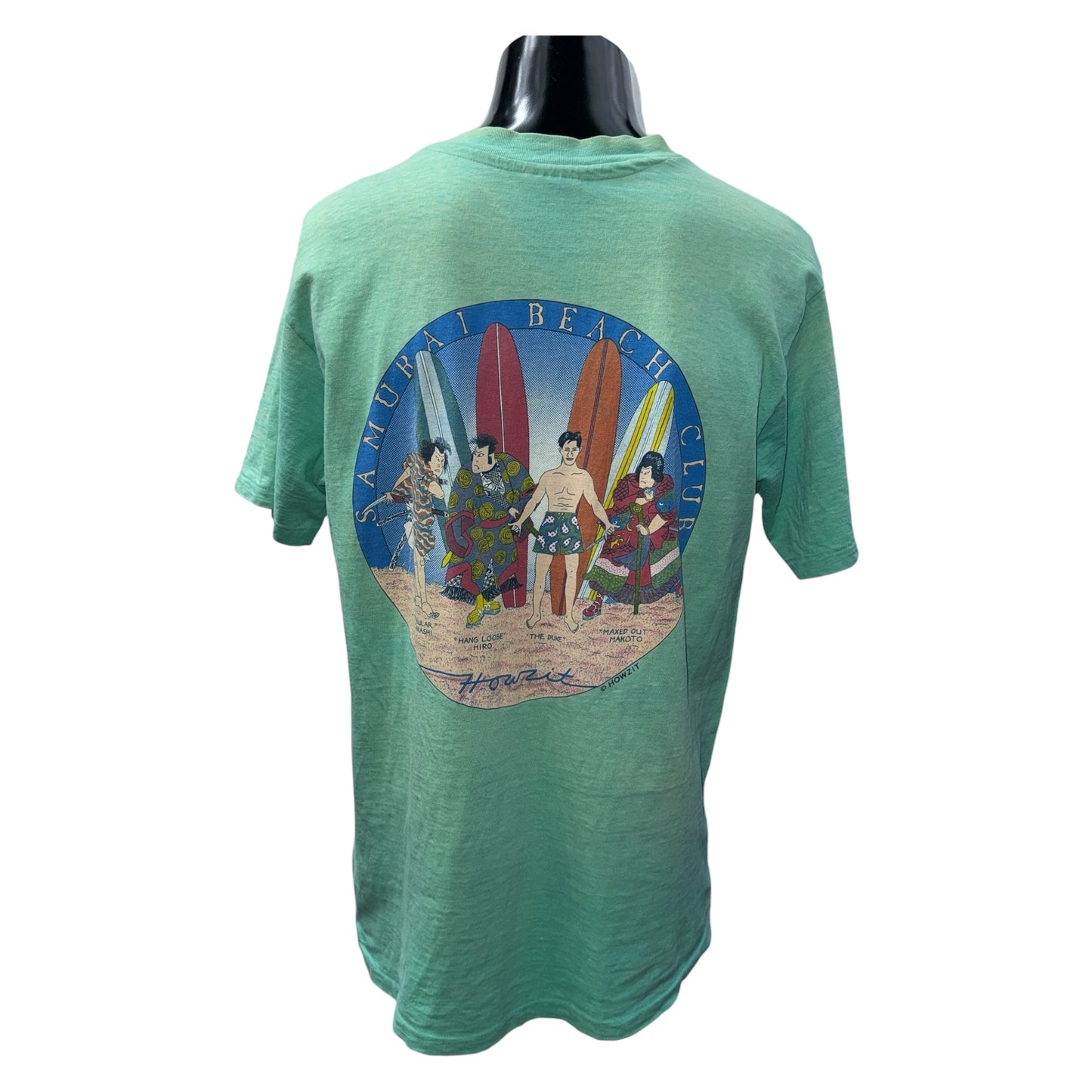 【HOWZIT】"SAMURAI BEACH CLUB" 90sサーフヴィンテージTシャツ