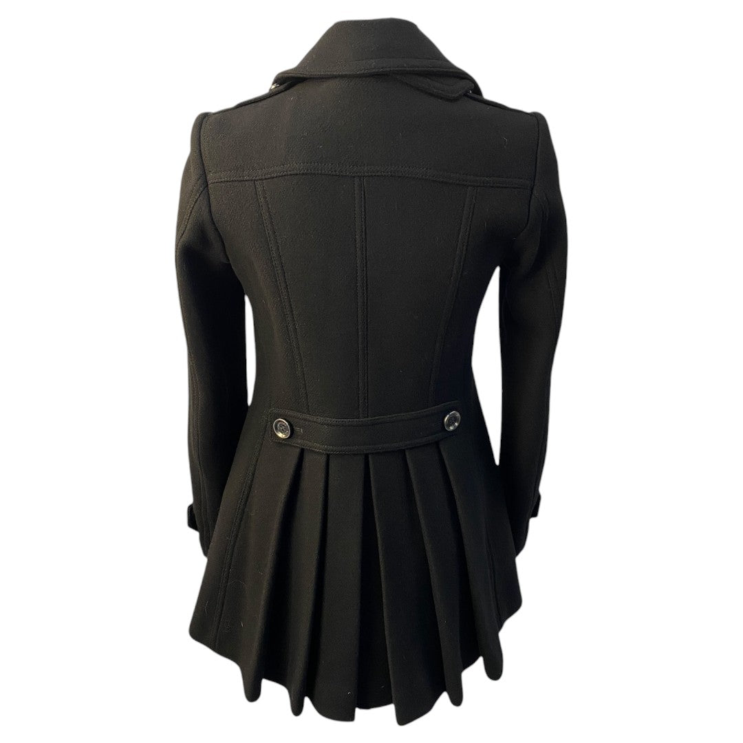 BURBERRY BRIT Pleated Pea Coat/Wool Coat/Women's/Size XS