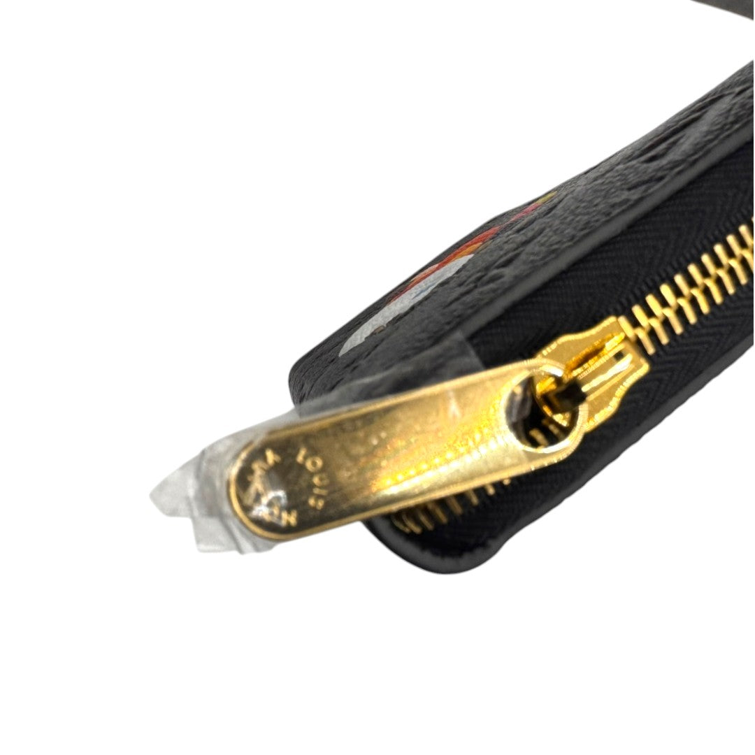 [LOUIS VUITTON] Louis Vuitton Japan Limited Edition Zippy Wallet, Takashi Murakami Collaboration Long Wallet, Black