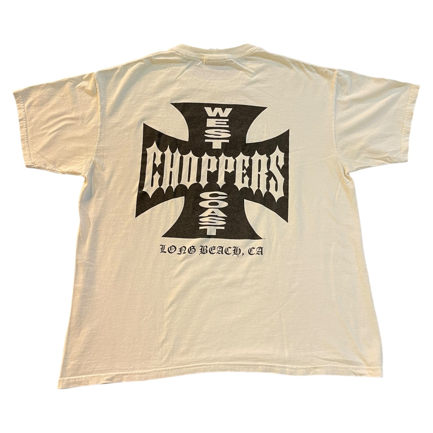 WEST COAST CHOPPERS Iron Cross Logo T-Shirt, White, Size XL