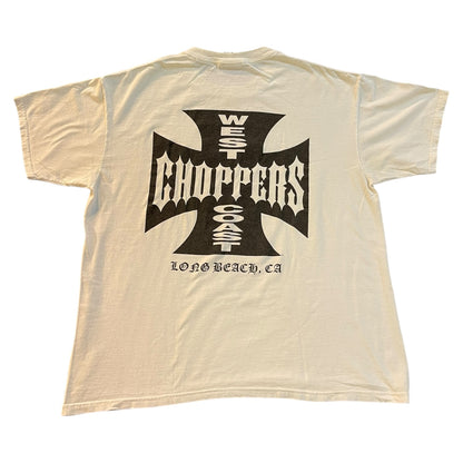 WEST COAST CHOPPERS Iron Cross Logo T-Shirt, White, Size XL