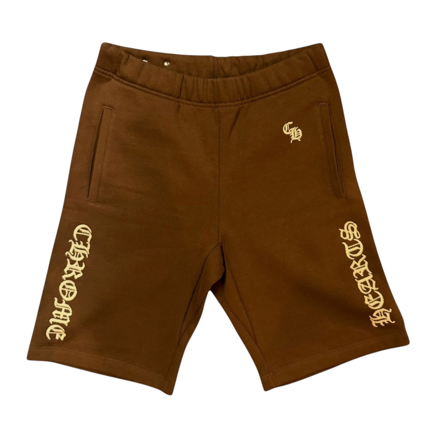 [CHROME HEARTS] Chrome Hearts Logo Embroidered Sweat Shorts (Brown)