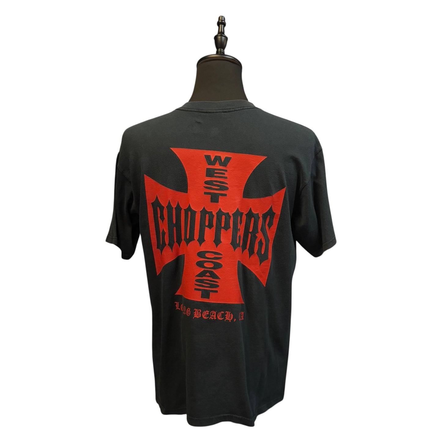 【WEST COAST CHOPPERS】 ウエストコーストチョッパーズ  アイアンクロスロゴ赤 Tシャツ L