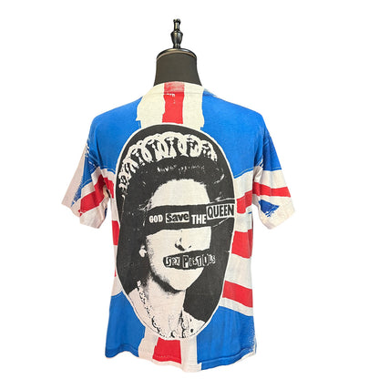 【SEX PISTOLS】セックスピストルズ GOD SAVE THE QUEEN オールオーバープリント Vintage 90s Tシャツ XL相当