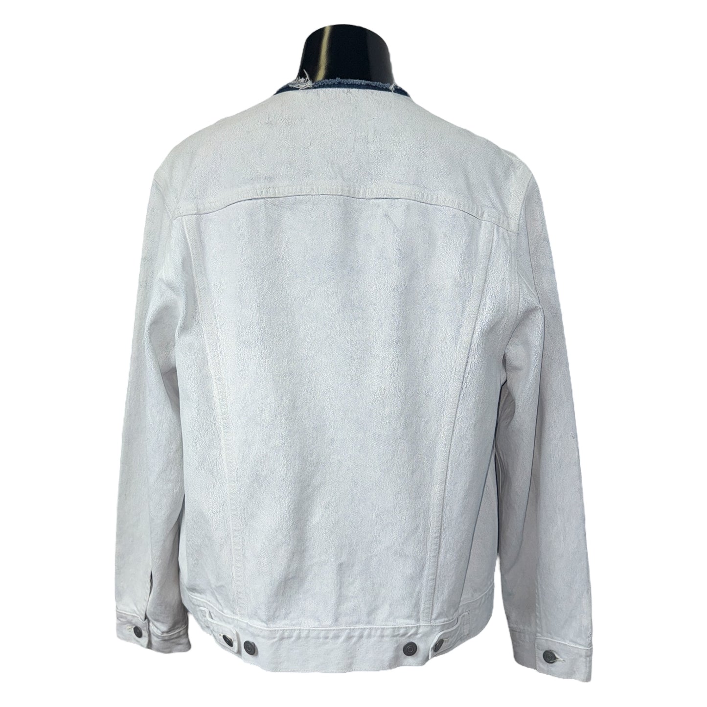 [Maison Margiela] Maison Margiela White Denim Jacket, No Collar, Size 48 (Equivalent to M)