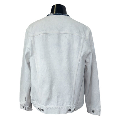 [Maison Margiela] Maison Margiela White Denim Jacket, No Collar, Size 48 (Equivalent to M)
