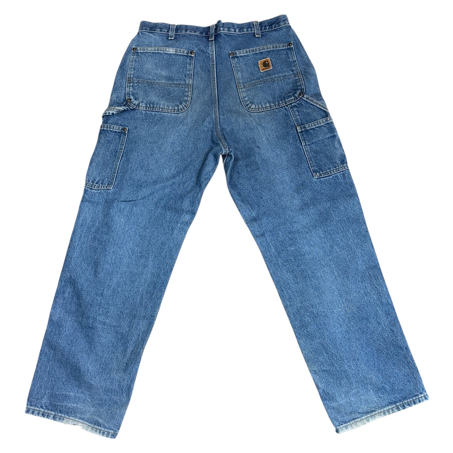 Carhartt Double Knee Double Front Logger Dungaree Denim Painter Pants, 34in.